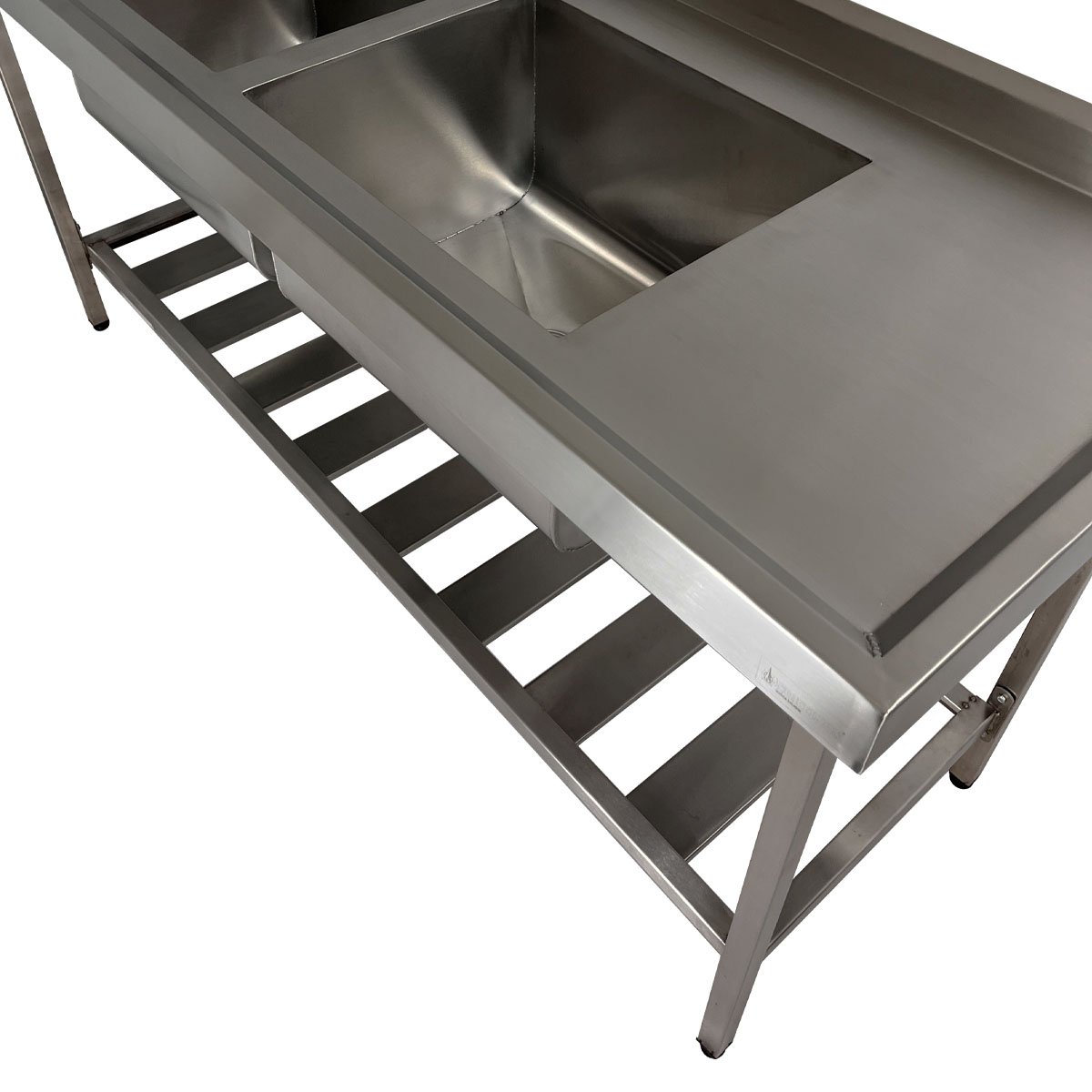 Pia Aço Inox Industrial 140x60x90 Cm Cuba Dupla Nortinox - 5