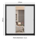 Ver imagem 4 de Guarda-roupa Casal 3 Portas de Correr com Espelho 4 Gavetas Preto/branco Sublime Plus Madesa