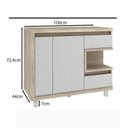 Ver imagem 5 de Gabinete para Banheiro 100cm com Espelheira sem Cuba Malba Marrom/Barrique/Argento