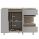 Ver imagem 6 de Gabinete para Banheiro 100cm com Espelheira sem Cuba Malba Marrom/Barrique/Argento