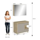 Ver imagem 3 de Gabinete para Banheiro 100cm com Espelheira sem Cuba Malba Marrom/Barrique/Argento