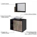 Ver imagem 4 de Armário de Banheiro com Cuba e Espelho 1 Porta 2 Prateleiras Preto ônix/Carvalho Dark 13689 - Compac