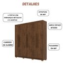 Ver imagem 3 de Guarda Roupa Casal Elegance 6 Portas Imbuia Rústico Vila Rica