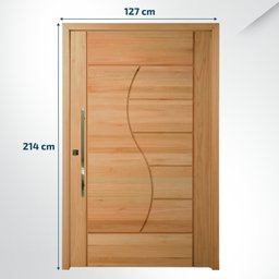 Porta Pivotante Maciça 214x127cm Eucalipto PM89 Evidence Cruzeiro Portas - 2