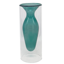 Ver imagem 1 de Vaso de Vidro Duplo Transparente e Azul