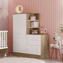Ver imagem 1 de Guarda Roupa com Cômoda Doce Sonho Qmovi 4070:Branco/Freijo