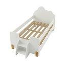 Ver imagem 2 de Cama Solteiro Lorena Montessoriana Cabeceira Nuvem Escadinha Proteção Lateral Design Atual - Branco