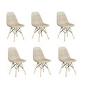 Ver imagem 2 de Conjunto Sala de Jantar Mesa 120x75cm Finlândia com 6 Cadeiras Eiffel Botonê Bege