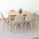 Ver imagem 1 de Conjunto Sala de Jantar Mesa 120x75cm Finlândia com 6 Cadeiras Eiffel Botonê Bege