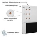 Ver imagem 5 de Cabeceira Casal Cléo 140cm para Cama Box Estrutura Mdf Corino Branco Loja Sheep