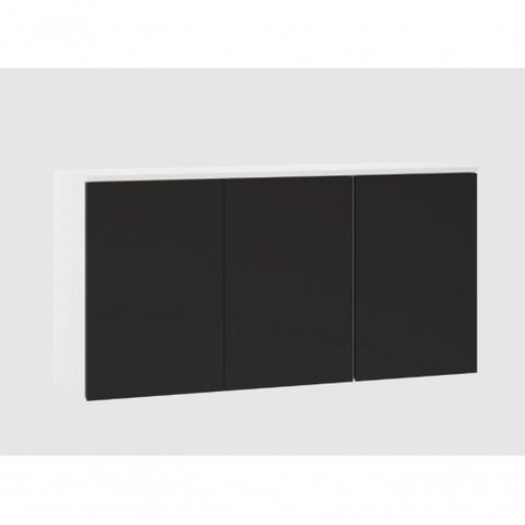Armário Aéreo 120 Cm 3 Portas Dora Luciane Móveis Preto Txt