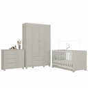 Ver imagem 2 de Quarto de Bebê Completo com Berço Americano 3 em 1 p/Colchão 130x70cm Allegra Multimóveis MP4582