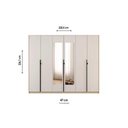 Ver imagem 3 de Guarda Roupa Casal 6 Portas (2 C/ Espelho) e 4 Gavetas Ph 1807 Carvalho Nature/off White - Herval