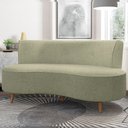 Ver imagem 1 de Sofá Living 3 Lugares 160cm Aang Pés Palito Bouclê Verde Oliva G33 - Gran Belo