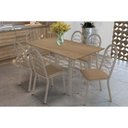 Ver imagem 1 de Mesa Cozinha Elba 160 + 6 Cad Holanda Niquel/Cap Kappesberg