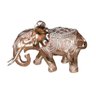 Escultura Decorativa Elefante de Cerâmica Dourado P/ Sala Quarto Mesa Rack  21x30x13cm - 1