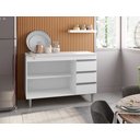 Ver imagem 3 de Balcão de Pia Multiuso para Cozinha sem Tampo 1 M - Andréia: Branco