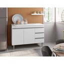 Ver imagem 5 de Balcão de Pia Multiuso para Cozinha sem Tampo 1 M - Andréia: Branco