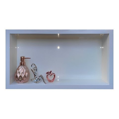 Nicho em Porcelanato Branco para Banheiro 64x32