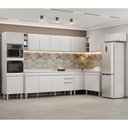 Ver imagem 3 de Armário de Cozinha Modulada de Canto 9 Peças CP05 Balcão com Tampo Branco - Lumil Lumil Móveis
