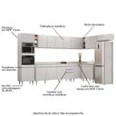 Ver imagem 4 de Armário de Cozinha Modulada de Canto 9 Peças CP05 Balcão com Tampo Branco - Lumil Lumil Móveis