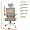 Cadeira de Escritório Presidente Executiva Oficial Legacy - Cinza - 1 - 8