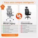 Ver imagem 5 de Cadeira Presidente Legacy Ergonômica Tela Mesh Apoio Cabeça até 120kg Cinza