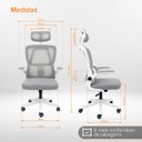 Ver imagem 6 de Cadeira Presidente Legacy Ergonômica Tela Mesh Apoio Cabeça até 120kg Cinza