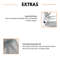 Cadeira de Escritório Presidente Executiva Oficial Legacy - Cinza - 1 - 6