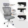 Cadeira de Escritório Presidente Executiva Oficial Legacy - Cinza + E-book - 8