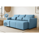 Ver imagem 2 de Sofá Baroni no Tecido Linho na Medida de 3,30m com 6 Lugares e Conjunto de Almofadas Soltas e 1 Disp