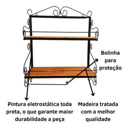 Porta Condimentos Rústico em Ferro:preto - 4