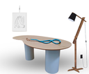 Ver imagem 2 de Mesa Organica Bean Laca+freijo Claro 160x90cm Modelar Moveis Mesa de Jantar Orgânica
