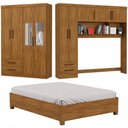 Ver imagem 2 de Guarda Roupa Casal Modulado 5p Portas com Cama Hercules 4 Portas 4 Gavetas Cinamomo