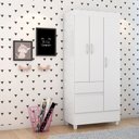 Ver imagem 2 de Guarda Roupa Infantil/Juvenil Ane 3 Portas Branco/Rosa - Bela Móveis
