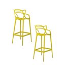Ver imagem 2 de Kit 2 Banquetas Altas Alegra Espresso Móveis Amarelo