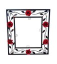 Ver imagem 1 de Moldura Sem Espelho Ferro Flores Vermelhas Decoração QUARTO BANHEIRO