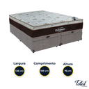 Ver imagem 3 de Cama Box Baú Bipartido Casal Cinza e Colchão Sleep King Molas Ensacadas Ortobom