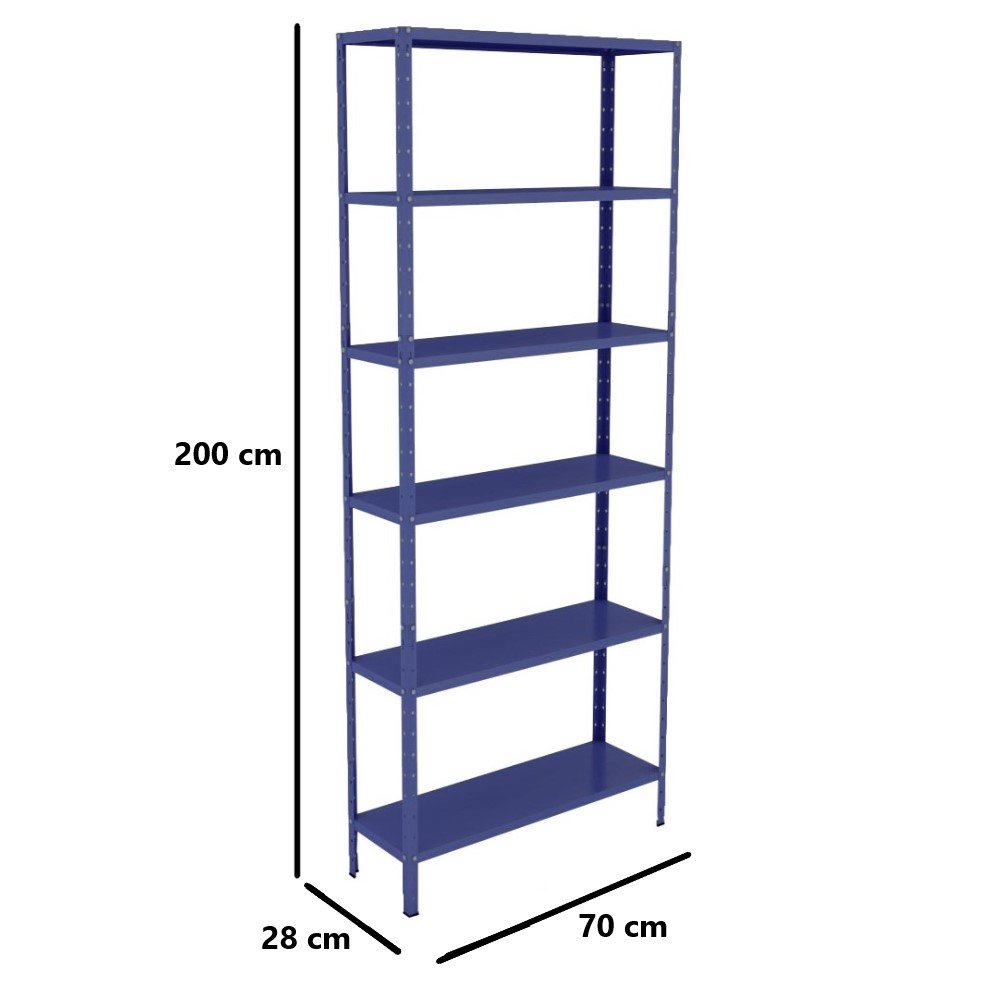 Estante Aço 6 Prateleiras Livros Cozinha Quarto Eaf013 Azul - 2