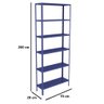 Estante Aço 6 Prateleiras Livros Cozinha Quarto Eaf013 Azul - 2