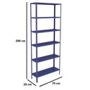 Ver imagem 2 de Estante Aço 6 Prateleiras Livros Cozinha Quarto Eaf013 Azul