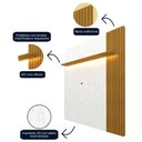 Ver imagem 5 de Painel para TV até 75 Polegadas com Led 1 Placa Ripado 1 Prateleira Primor 179,2cm Gelius Móveis