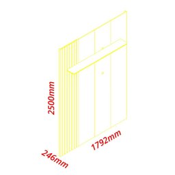 Painel para TV até 75 Polegadas com Led 1 Placa Ripado 1 Prateleira Primor 179,2cm Gelius Móveis - 3 Painel para TV até 75 Polegadas com Led 1 Placa Ripado 1 Prateleira Primor 179,2cm Gelius Móveis - 3