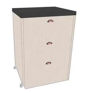 Mesa Multiuso Projeto Camarim Madeirado com Assento Estofado Ébano /linho