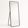 Espelho Lopazzi Urban Retangular 170x70cm Suporte de Chão Grande Corpo Inteiro Moderno - Preto Matte - 1