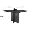 Ver imagem 2 de Mesa para Cozinha Berlim com Tampo 90x90cm Madeirado Vidro Canto Curvo Imbuia Grafite Rufato