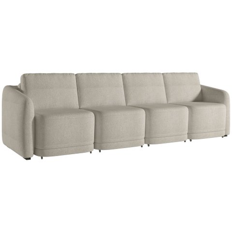 Sofá Cama para Sala de Estar 4 Lugares 396cm Montserrat K01 Bouclê Bege - Lyam Decor