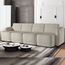 Ver imagem 2 de Sofá Cama para Sala de Estar 4 Lugares 396cm Montserrat K01 Bouclê Bege - Lyam Decor