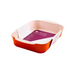 Assadeira Retangular Laranja com Antiaderente 35cm Mundial - 1
