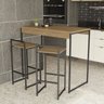 Conjunto De Mesa Com Banquetas Industrial Crome LI016/LI024 Freijo Preto Kappesberg - 4